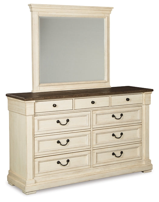 Bolanburg California King Panel Bed with Mirrored Dresser